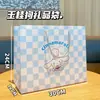 Bolsa Tote Estampa Gatinho Cartoon Fofo Xícara de Chá Rosa Xadrez Bolsa de Presente Popular Bolsa de Embalagem para Presente em Estoque