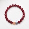 Pulseira de Areia Dourada Roxa de Alta Concentração de Minério Cru de Xiangxi com Cinnabar Esmaltado Lótus Ano Animal Pedra Crua de Cinnabar