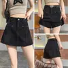 Mini saia jeans feminina de verão, cintura alta, saia evasê que afina a silhueta, saia bodycon versátil, saia jeans da moda