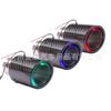 Modificación de coche garganta de escape luminosa de fibra de carbono que escupe fuego con luz LED patrón de fibra de carbono garganta de escape de 63 mm tubo de escape con luz