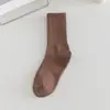 Calcetines Blancos Finos Antibacterianos 7A para Primavera y Otoño, Calcetas hasta la Mitad de la Pantorrilla, Absorbentes de Sudor, Transpirables, Antiolor, Calcetines Largos Suaves para Deporte