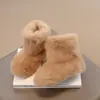 Botas de Nieve Calientes Forradas de Felpa para Niñas 2026 Nuevo Estilo de Invierno Botas Cortas a Media Pantorrilla de Moda para Niñas Pequeñas Botas Casuales de Algodón para Niños
