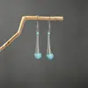 Brincos turquesa estilo étnico vintage europeu e americano, brincos pendentes de borla turquesa boêmios, brincos mais vendidos das áreas cênicas de Yunnan