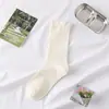 Calcetines de Maternidad Lisos Sin Costuras para Mujer, Calcetines de Algodón a Media Pantorrilla, Estilo Básico Primavera y Verano, Calcetines Holgados Versátiles de Colores Dulces para Mujer