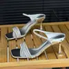 Sandalias de Tacón Alto con Tira de Pedrería para Mujer, Calzado de Verano para Exteriores, Zapatillas Elevadoras de Tacón Fino, Nuevas Sandalias Versátiles de Punta Abierta 2026