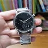 Novo Cronógrafo Multifuncional Quartzo Seis Ponteiros Pequeno Segundo Relógio Masculino de Negócios Pulseira de Aço Sólido Fabricante Relógio Atacado