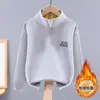 Sudadera para Niños Primavera y Otoño Casual Manga Larga Top para Escuela Primaria Niños Mayores Otoño Cuello Alto Capa Base para Niños