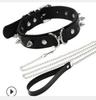Personalidad Exagerada Productos Sexuales para Adultos Collar de Remaches Collar Coqueto Collar de Cuello Esclavo de Perro Cuerda de Tracción Especial