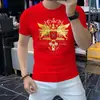 Camiseta de Manga Corta con Cuello Redondo de Gama Alta para Hombre, Nuevo Lujo Accesible de Verano, Camiseta Básica de Media Manga para Hombre Joven, Moderna