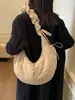 Moda de Invierno Bolsa de Plumas para Mujer 2024 Nuevo Estilo Académico Bolso Dumpling Casual Gran Capacidad Bolso de Hombro Cruzado