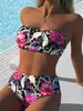2027 Comercio Exterior Transfronterizo de Amazon Europeo y Americano Estampado de Leopardo Sexy de Moda Conjunto de Dos Piezas Traje de Baño para Vacaciones en la Playa