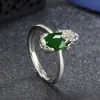 Celebridade da Internet Transmissão ao Vivo Estilo Étnico Anel Pixiu Banhado a Ouro Branco Crisoprásio Design Criativo Anel Pixiu Inlaid Calcedônia