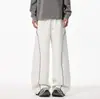 Pantalones Deportivos Casuales de Raya Americana Hombres Mujeres Tendencia Primavera Marca Holgados Caídos Pantalones de Chándal Cimitarra High Street PUNK Pantalones de Pierna Ancha