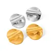 Pendientes Geométricos Estilo Ins Europeo y Americano para Cyber Celebridades Patrón Irregular Martillado Pendientes de Acero de Titanio Pendientes Plegados de Acero Inoxidable Oro de 18K