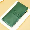 Cartera RFID para hombre, larga, de cuero genuino, de gran capacidad, de primera capa, de piel de vaca, moderna, multifuncional, tarjetero, todo en uno.
