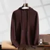 Nuevo suéter con capucha casual de cachemira, suave y amigable con la piel, de punto, con estampado floral