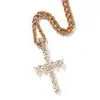 Moda de Venta Caliente Transfronteriza Lujo Ligero Colgante de Cruz de Circonita en Forma de Corazón Cadena de Clavícula Personalizada de Nicho Collar al por Mayor