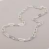 Colgante de cadena de seda plana rectangular geométrica simple de estilo europeo y americano, joyería de estilo frío, cadena de suéter larga con borlas en Y