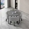 Mesa de comedor plegable que ahorra espacio para uso doméstico en apartamentos pequeños, juego de mesa y sillas para reuniones en tiendas, mesa redonda de recepción para ocio