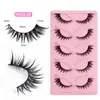 Transfronterizo 10 Pares de Pestañas Postizas 3D Estilo Europeo y Americano con Pestaña Negra, Gruesas y Tridimensionales, Pestañas de Pequeño Diablo, Planitud, Stock Listo de Fábrica