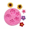 Molde de fondant, mini molde de silicona con forma de flor pequeña, accesorios para decoración de tartas, molde para tartas, herramienta para hornear en seco