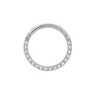Piercing de nariz em aço inoxidável 316L cravejado de diamantes, argola fechada, piercing de septo nasal, joia para piercing de orelha atacado 1.0~1.2mm