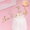 Decoración de Pastel de Cumpleaños de Celebridad de Internet Corona Adornos Tiara de Perlas de Reina para Niños Accesorios de Sombrerería para Adultos
