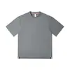 Camiseta Casual de Trabajo para Hombre de 260G con Dobladillo Dividido, Correa de Cinta, Hombros Caídos, Cuello Redondo, Manga Corta, Estampado de Logo, Personalizable DIY