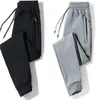 Calças Casuais Masculinas Primavera Outono Inverno Calças Esportivas Engrossadas Calças Skinny Largas Tamanho Plus Calças Longas de Cor Sólida