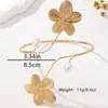 1 Peça de Braçadeira Feminina com Formato de Frangipani de Cinco Folhas, Estilo Folha, Metal Dourado, Headband de Lazer Festivo de Alta Qualidade e Atmosférica