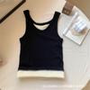 Colete grosso quente forrado com fleece para outono e inverno, peça externa feminina sem mangas com bojo, roupa íntima quente à prova de frio, colete interno para menina