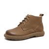 Botas con Cordones Estilo Retro Nuevo 2025 de Piel Engrosada para Mujer Puntiagudas Redondas Botines Cortos para Mujer Botas Forradas de Piel Suave y Borrego