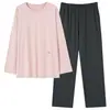 Pijama Masculino Primavera e Outono Algodão Puro Manga Longa Masculino Outono 2025 Novo Conjunto de Roupa de Casa Fina Tamanho Grande Outono e Inverno