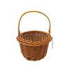 [] cesta portátil mini cesta cesta de vime trançada cesta de rattan plástico cesta de rattan de parede varanda sala de estar cesta de flores portátil