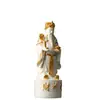 Estátua Dourada Banho de Ouro com Revestimento em Pó Cor Marfim do Deus da Riqueza Buda para Atrair Riqueza, Artesanato Decorativo para Entrada de Hall de Sala de Chá de Escritório em Casa