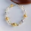 Collar y Pulsera de Perlas Doradas del Mar del Sur de Color Mixto Degradado con Perlas Estrelladas, Único y Personalizado, Regalo para Mejor Amiga