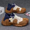Sapatos Novos Masculinos Transfronteiriços Sola Grossa Leves Malha Fly Casual Sapatos Meia Moda Jovem Combinação de Cores Tênis Esportivo Atacado