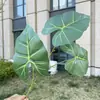 2026 Hojas de Taro Estilo Bosque, Artificiales, para Salones de Bodas y Decoración del Hogar, Plantas Verdes Falsas, Mayoreo