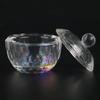 Copa de cristal de color AB colorida y novedosa de estilo transfronterizo, copa de cristal de color para decoración de uñas con tapa, copa de cristal chapada en color.