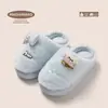 Pantuflas de Peluche para Niños Conejo Pícaro Estilo Padre-Hijo Otoño/Invierno Cixi Nuevo Estilo Zapatos de Casa para Adolescentes Pantuflas de Algodón para Mujer de Interior