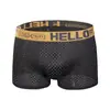 Cueca Boxer Masculina Tendência Hello Ice Mesh Respirável Amiga da Pele Macia Confortável Leve Atacado