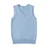Fábrica de Punto al por Mayor 21 Colores Uniforme Jk Chaleco de Color Liso Estilo Japonés Cuello en V Jersey Chaleco de Punto Otoño e Invierno