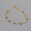 Collar de cadena de cuentas de colores con diseño de nicho transfronterizo para mujer, estilo europeo y americano, cadena de clavícula resistente a la decoloración, nueva red de acero de titanio, joyería roja fría.