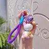 Chaveiro de resina de cachorro fofo de desenho animado criativo com gradiente para chave de carro bolsa pingente pequeno presente requintado