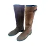 Botas de Caballero Mismo Estilo Sw Nuevo Otoño e Invierno Piel Genuina Tacón Grueso Estilo Motocicleta Maillard Botas Altas Hasta la Rodilla Botas con Hebilla de Cinturón
