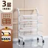 Estante de almacenamiento de cocina con ruedas de venta caliente transfronterizo, carrito de almacenamiento móvil, estante de almacenamiento de frutas y verduras, carrito de almacenamiento de piso para el hogar