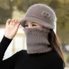 Gorro de Mamá para Mujeres Mayores, Tejido de Lana Grueso Floral Otoño e Invierno para Abuela