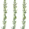Guirnalda de Flores de Eucalipto Transfronteriza Planta Enredadera Artificial Guirnalda de Hojas de Eucalipto Planta Verde Arco de Fondo de Boda Decoración de Pared