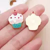 25 Tipos de Bolo Donut com Gotejamento de Óleo Pirulito Joias Artesanais Acessórios Charms para Bolsas DIY Decorações Pequenos Pingentes