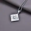 Plata de ley S925 personalizada moda cubo de Rubik colgante collar de hombre moderno diseño para hombre cadena de suéter de nicho estilo retro